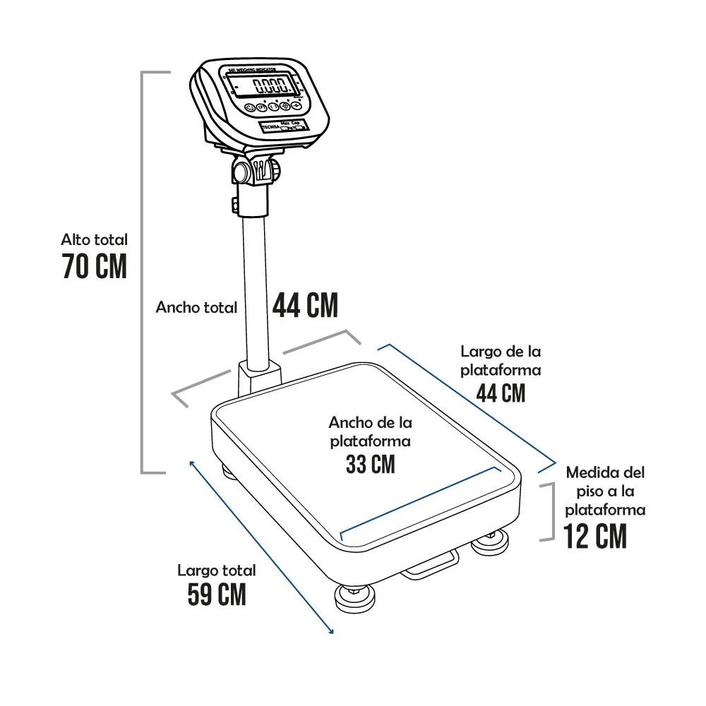 Balanza de Plataforma Tecnisa THW de 60 Kilos 44 x 33 cm