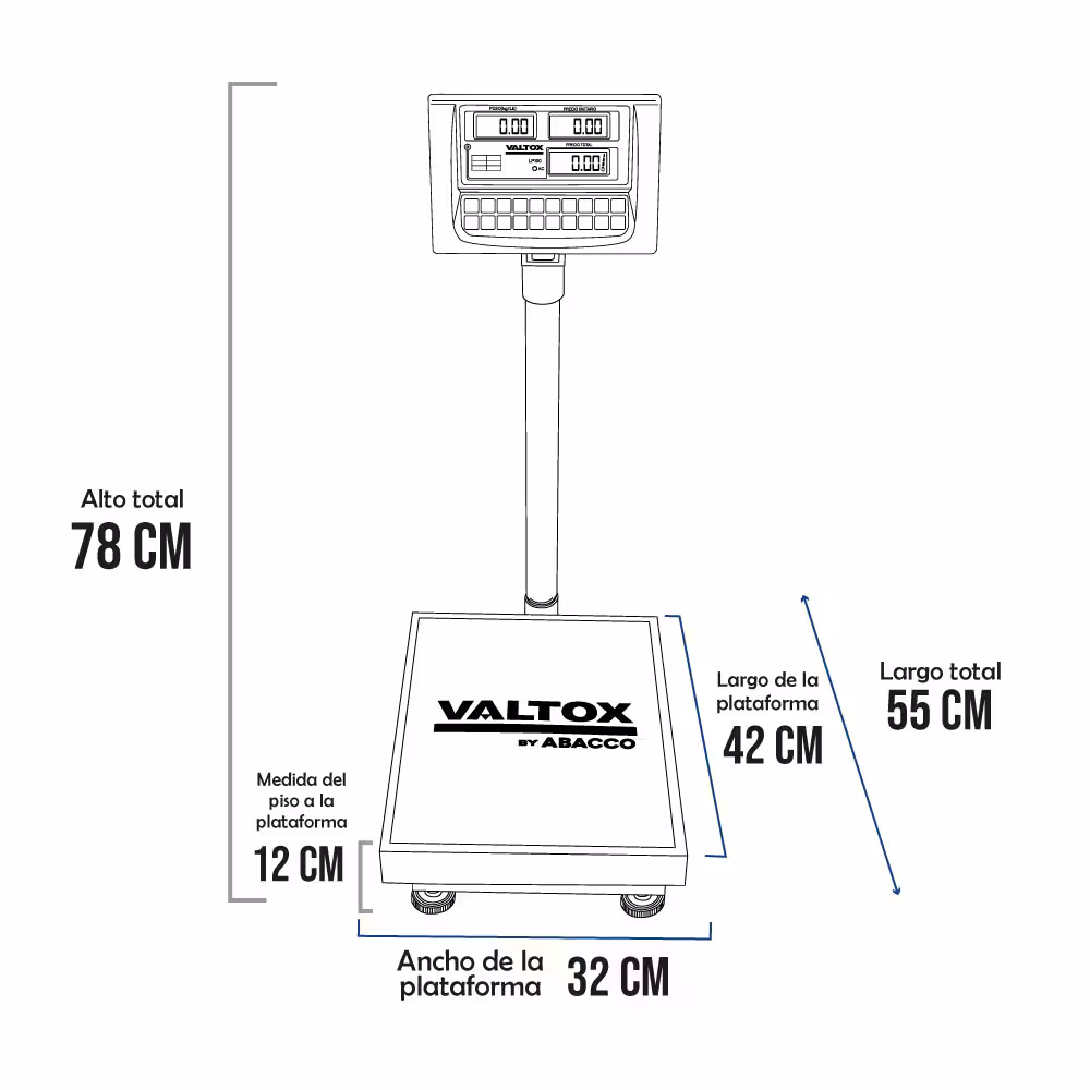 Balanza de Plataforma Valtox LP100 de 100 Kilos 40 x 30 cm