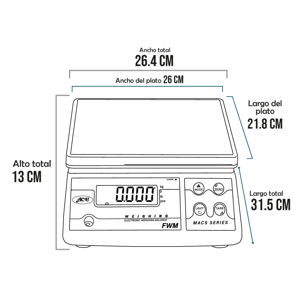 Balanza Gramera Acu FWM de 30 Kilos