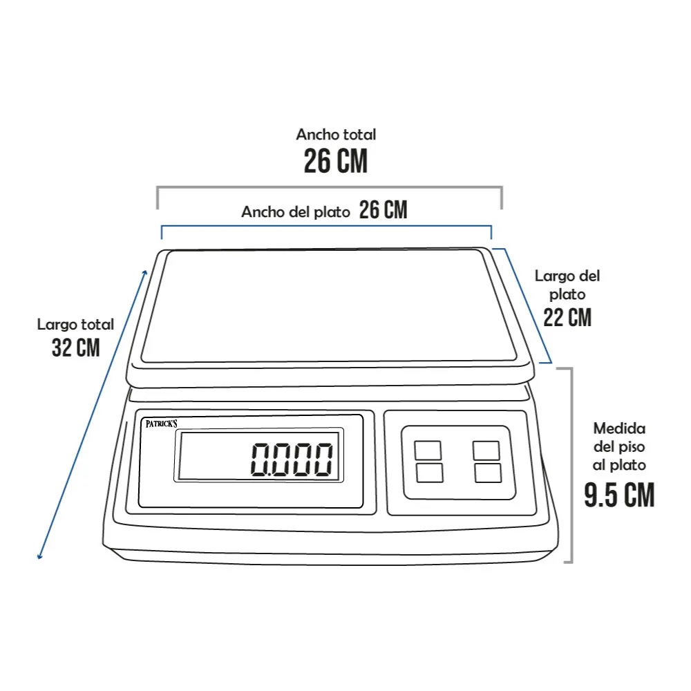 Balanza Gramera Patrick's acs-708w de 30 Kilos