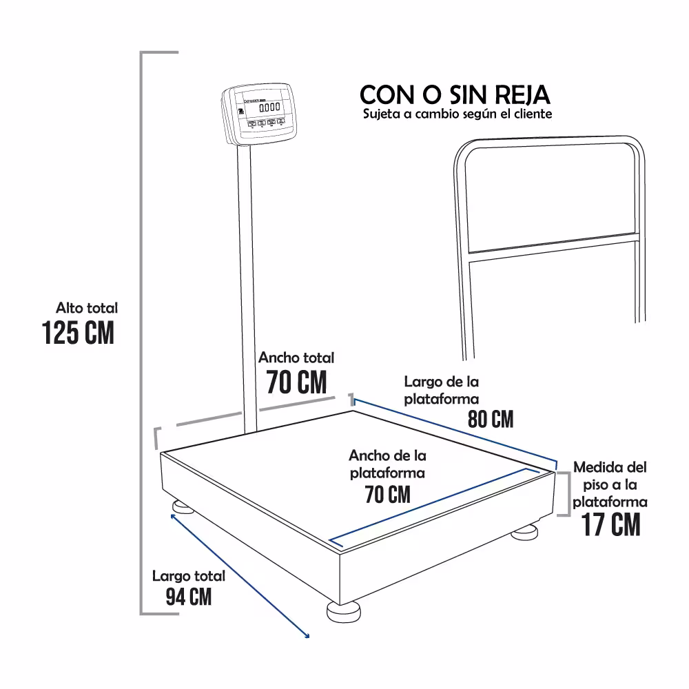 Balanza de Plataforma Ohaus Defender 2000 de 600 Kilos 80 x 70 cm