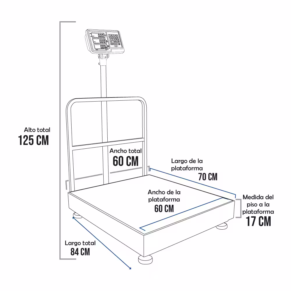 Balanza de Plataforma Taipe TCS de 500 Kilos 70 x 60 cm