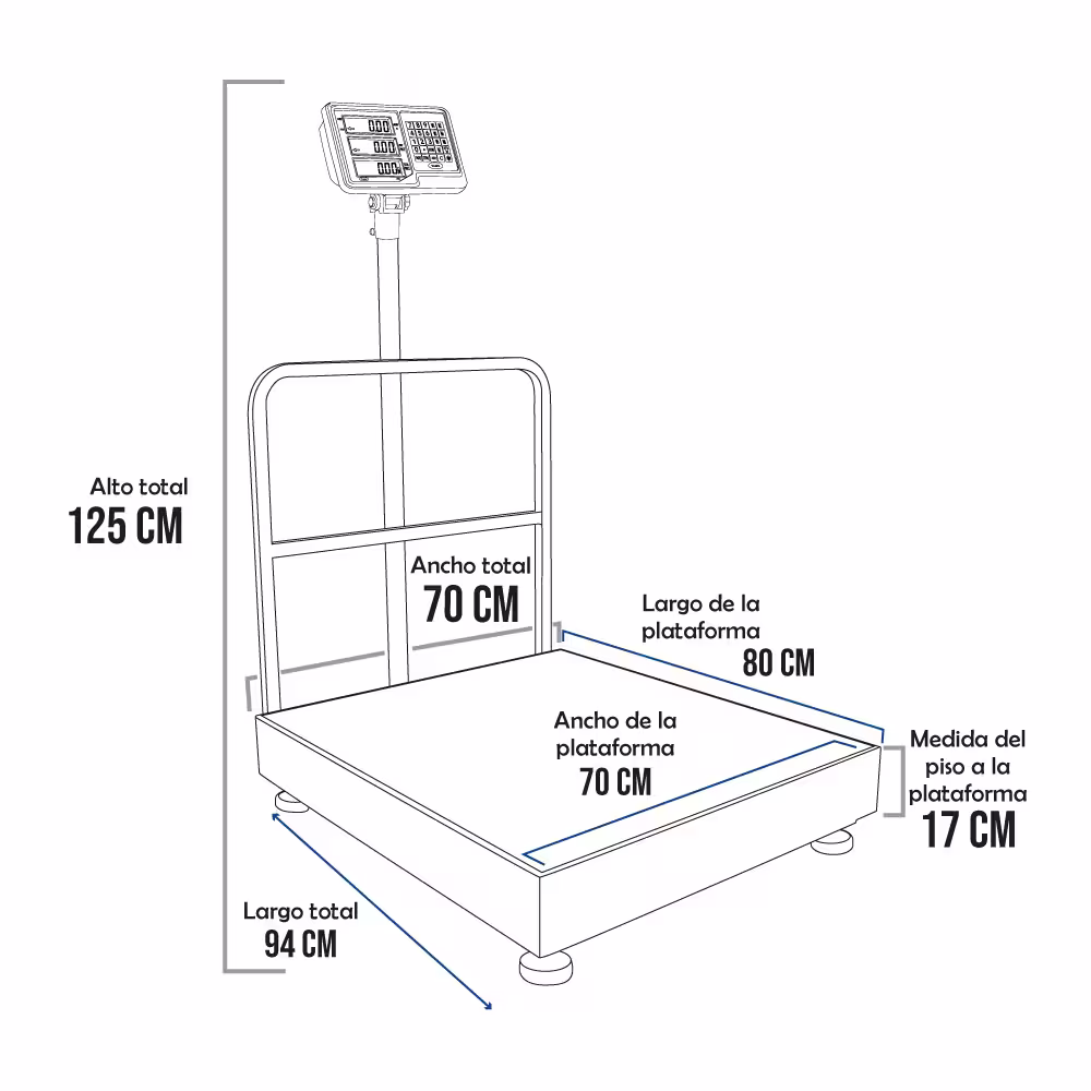 Balanza de Plataforma Taipe TCS de 600 Kilos 80 x 70 cm